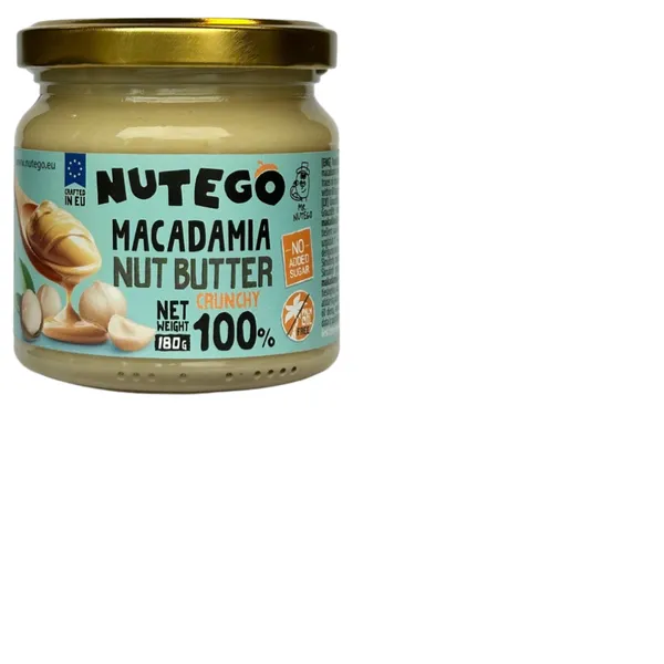 Makadāmijas krēms NUTEGO ar gabaliņiem, 100%, 180g
