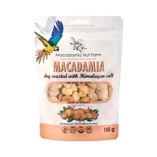 Makadāmijas rieksti MACADAMIA NUUT FARM, grauzdēti, ar sāli, 150g