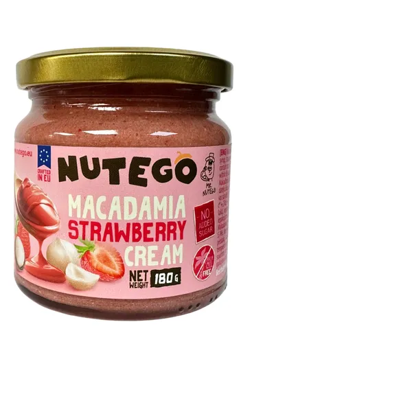 Makadāmijas un zemeņu krēms NUTEGO, 180g
