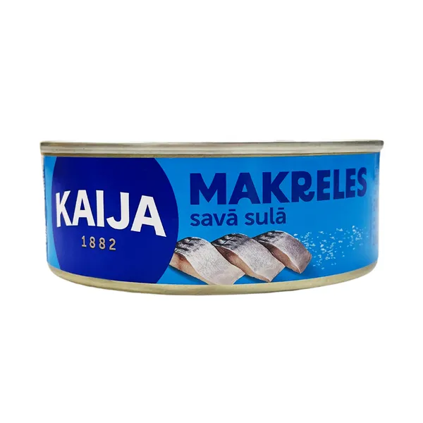 Skumbrija savā sulā ar eļļu ar atslēgu 240g/168g EO Kaija