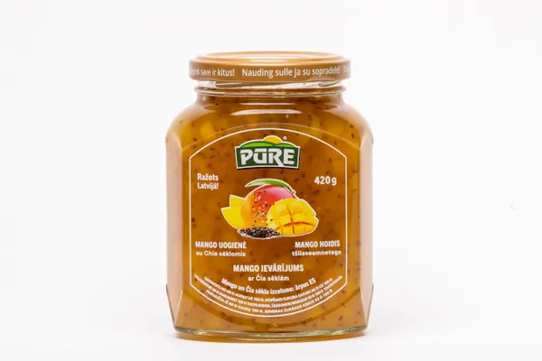 Ievārījums Pūre mango ar čia sēklām 420g
