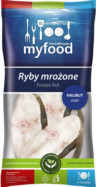 Melnā paltusa (ātes) steiki MYFOOD, saldēti, 15% glazūra, 425g/500g