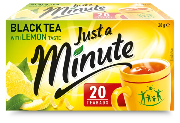 Melnā tēja JUST A MINUTE ar citronu garšu 20x1.4g