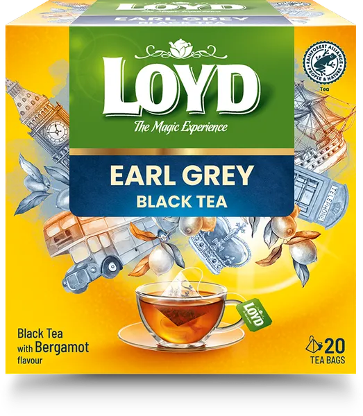 Melnā tēja LOYD Pyramids Earl Grey, 20x2 g