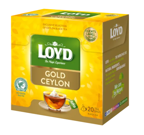 Tēja melnā Loyd Pyramids Gold Ceylon, 20x2g