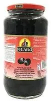 Melnās olīvas bez kauliņiem FIGARO, 920g/450g