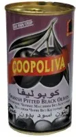 Melnās olīvas COOPOLIVA, bez kauliņiem, 350g/150g