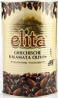 Melnās olīvas Kalamata bez kauliņiem ELITA, 4.1kg/2.5kg