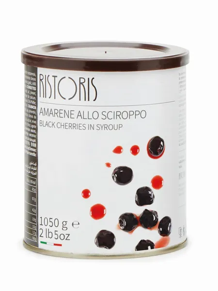 Melnie ķirši sīrupā RISTORIS, 1.2kg/1.05kg