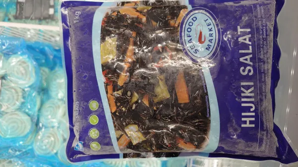 Melno jūras aļģu salāti Hijiki ar cukuru un saldinātāju, 1 kg, saldēti