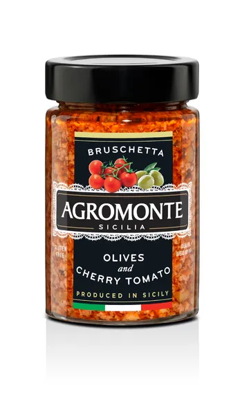 Mērce ar olīvām un ķiršu tomātiem AGROMONTE, 200g