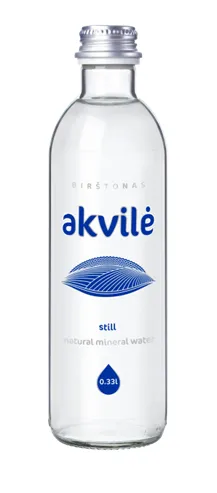 Minerālūdens AKVILE, negāzēts, stiklā, 0,33l(DEP) (puķes)