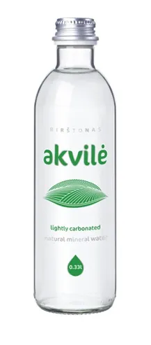 Minerālūdens AKVILE, viegli gāzēts, stiklā, 0,33l (DEP) (puķes)