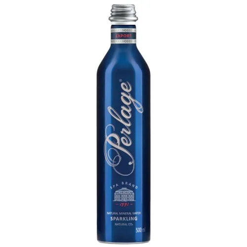 Minerālūdens PERLAGE, gāzēts, alumīnija pudele, 0.5l (DEP)