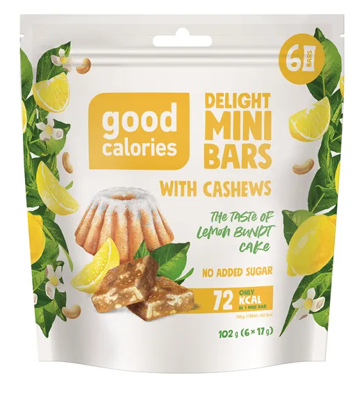 Mini riekstu batoniņi ar Citronu kūkas garšu GOOD CALORIES, 102g