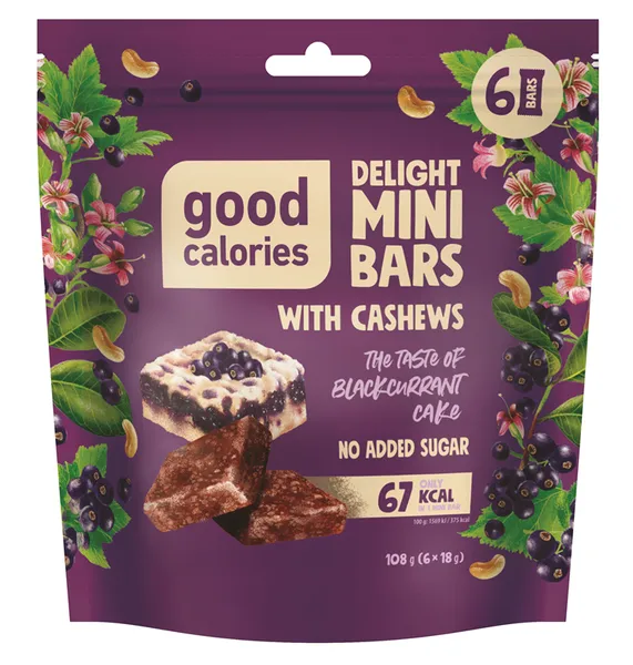 Mini riekstu batoniņi ar Upeņu kūkas garšu GOOD CALORIES, 108g