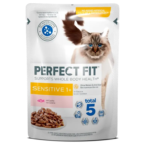 Mitrā barība kaķiem PERFECT FIT pouch Sensitive Salmon 85g