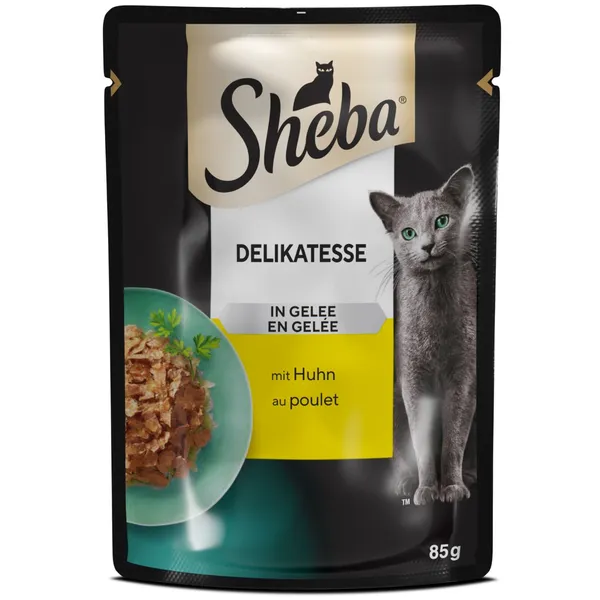 Barība kaķiem Sheba Cuisine pouch ar vistu želejā 85g