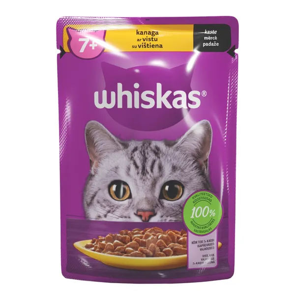 Mitrā barība Whiskas Senior ar cāļa gaļu kaķiem senioriem pouch 85g