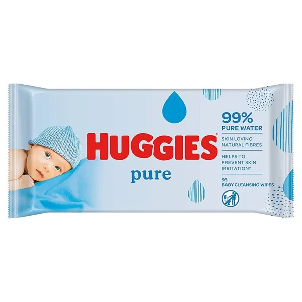 Mitrās salvetes HUGGIES Pure, 56gab