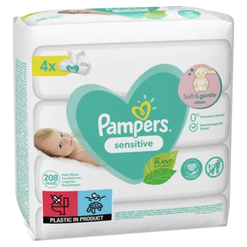 Mitrās salvetes PAMPERS Sensitive 4x52gab.