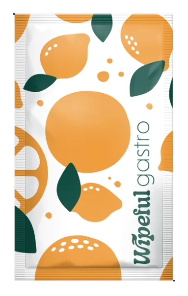 Mitrās salvetes WIPEFUL Gastro Citronu/Colour, 6x10cm, 1000gab