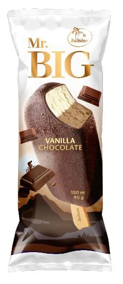 Saldējums MR Big vaniļas ar šok, glazūru uz kociņa 150ml/90g