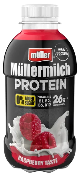 MÜLLERMILCH Piena dzēriens PROTEIN ZERO ar aveņu garšu 400g