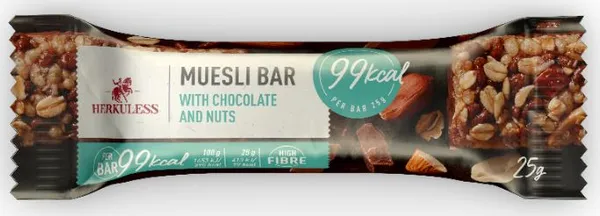 Musli batoniņš HERKULESS ar šokolādi un riekstiem 25g