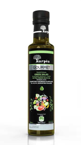 Neapstrādāta augstākā labuma olīveļļa  KARPEA Gourmet ar grieķu salātu garšu, 250ml