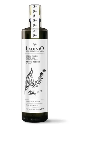 Neapstrādāta augstākā labuma olīveļļa LADINIO ar melnajiem pipariem, 200ml