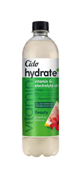 Negāzēts dzēriens CIDO HYDRATE+Beauty, greipfrūtu un hibiskusa garša, PET, 0.6l (DEP)