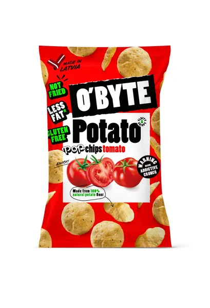 Čipsi O'BYTE kartupeļu ar tomātu garšu 90g