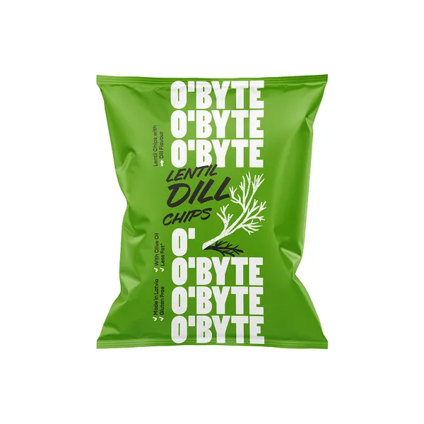 O'BYTE Lēcu čipsi ar diļļu garšu, 70g