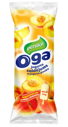 OGA Persiku jogurta saldējums jogurta glazūrā 80ml/54g