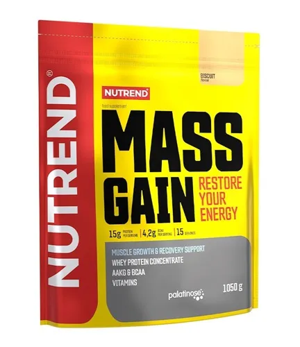 Ogļhidrātu un olbaltumvielu komplekss NUTREND, MASS GAIN, cepumu garša, 1050g