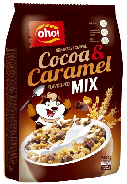 OHO sausās brokastis Šokolādes & Karameļu mix, 500g