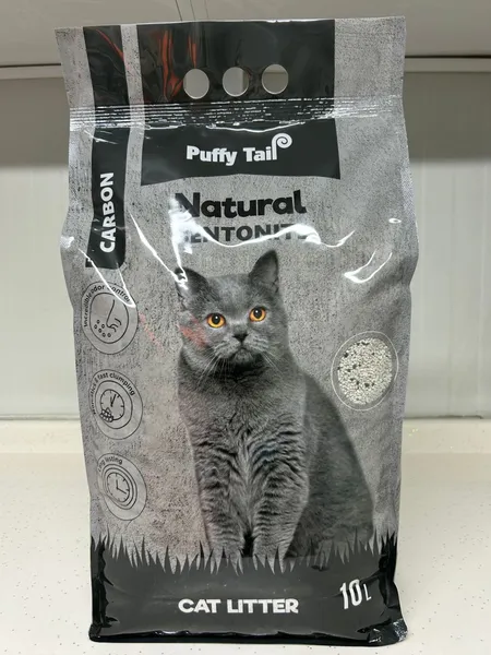 Pakaiši kaķiem PUFFY TAIL, ar aktvēto ogli, cementējošās, 5l