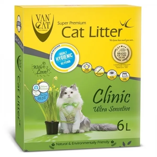 Pakaiši kaķiem VAN CAT Clinic Antibacterial, 6l