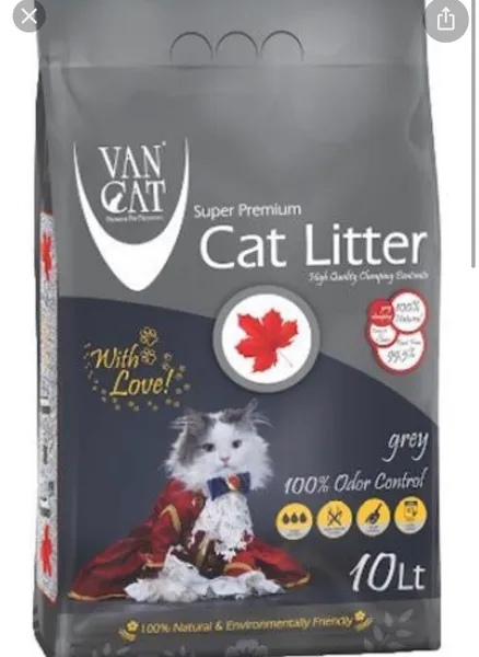 Pakaiši kaķiem VAN CAT Grey, cementējošās, 10l