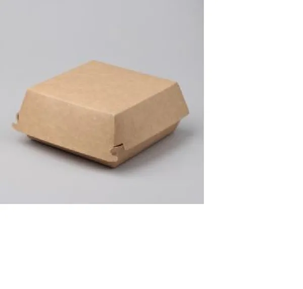 Papīra burgeru kārba balta/brūna 14,5x14,5x8cm, 2.73kg, 100gab