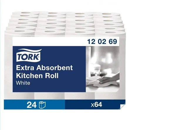 Papīra dvieļi TORK Premium Kitchen, 2 slāņi, 15.4m, 2 ruļļi, 64 loksnes 120269