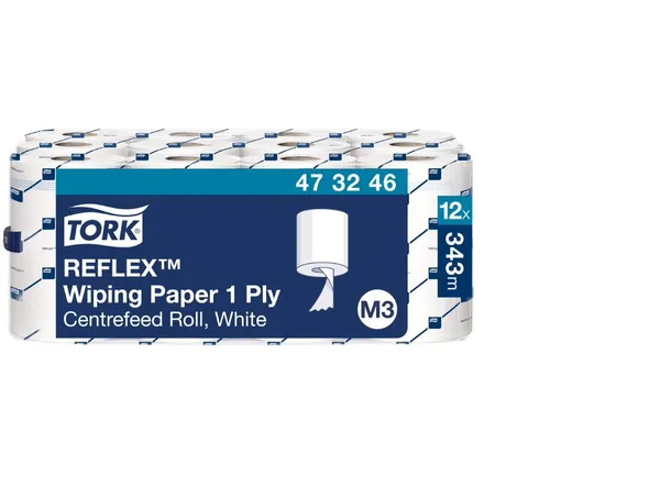 Papīra dvieļi Tork Reflex M3, 1 kārta, 120m, 343 loksnes, 473246