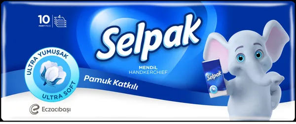 Papīra kabatlakatiņi SELPAK Classic, 4 kārtas, 10gab