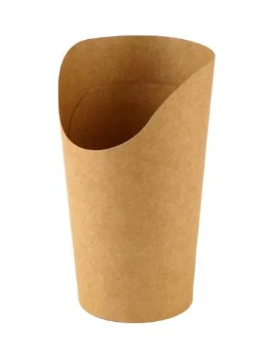 Papīra maisiņi frī kartup., 590ml, KRAFT, D 6 cm, H 16 cm, 1kg, 50gab