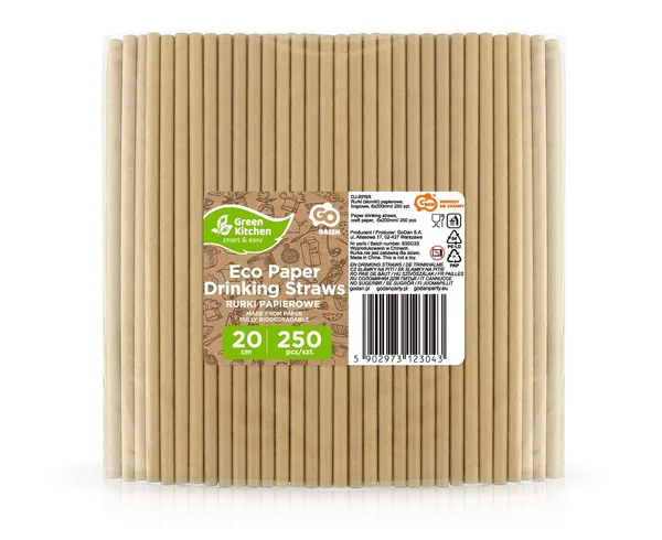 Papīra salmiņi GODAN, Craft papīrs, 6x200mm, 0.306kg, 250gab