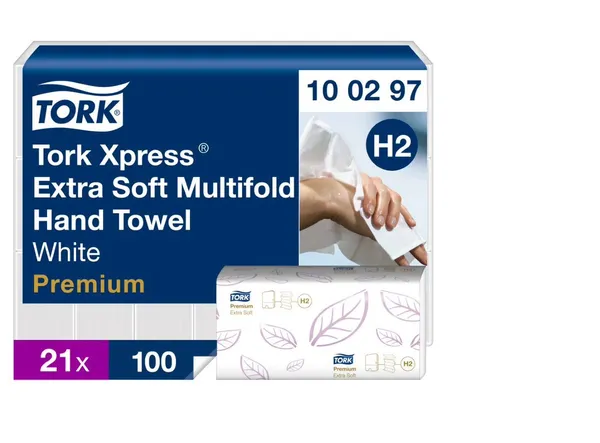 Papīra salvetes TORK Premium Extra Soft H2, 2 slāņi, 100 salv., 100297