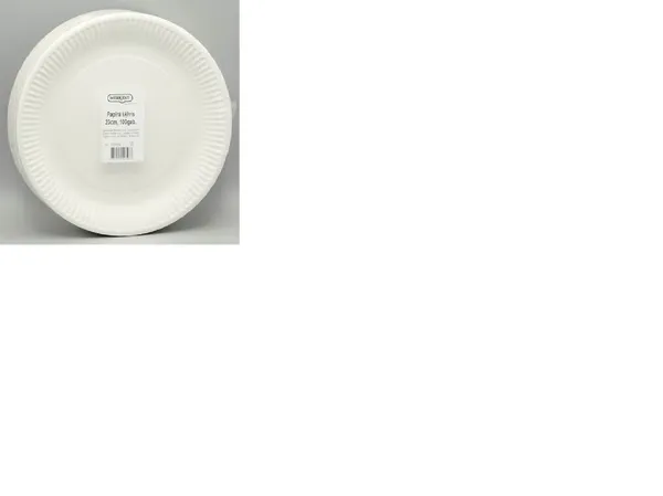 Papīra šķīvis MERKANT, D 23cm, 0.96kg, 100gab