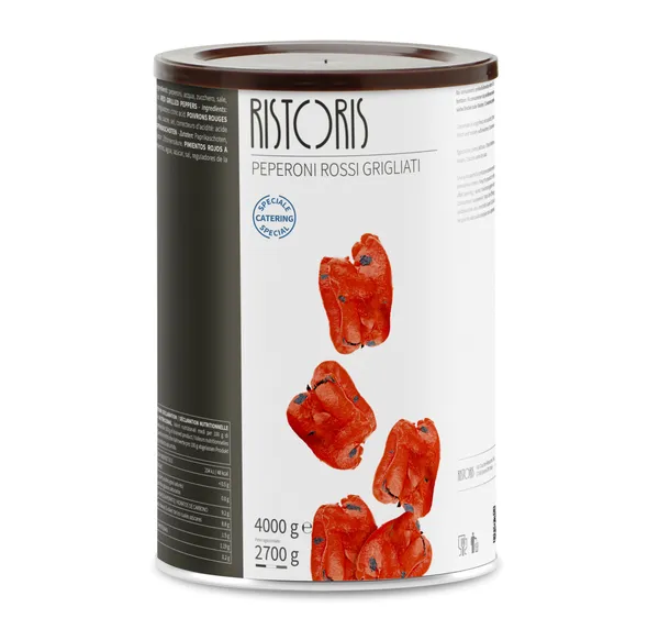 Paprika sarkanā grilēta RISTORIS, 4kg/2.7kg