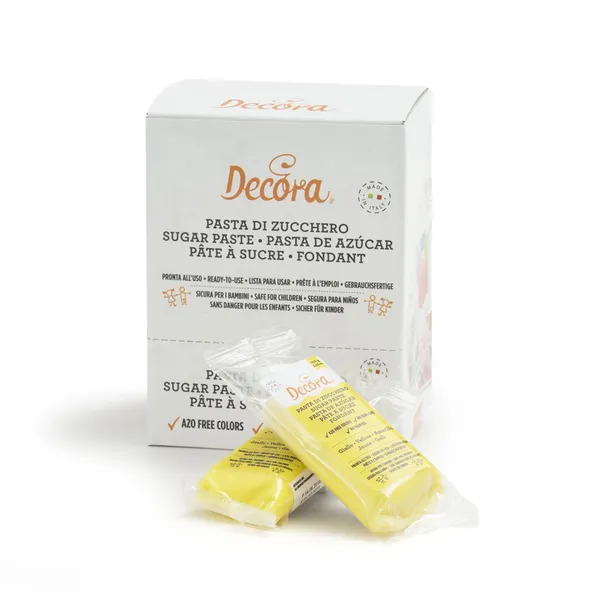 Pārtikas cukura mastika DECORA, dzeltena, 100g
